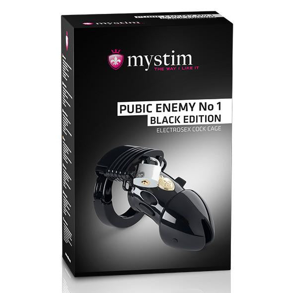 Mystim - Pubic Enemy No 1 Electrosex Cock Cage (Black) - PleasureHobby