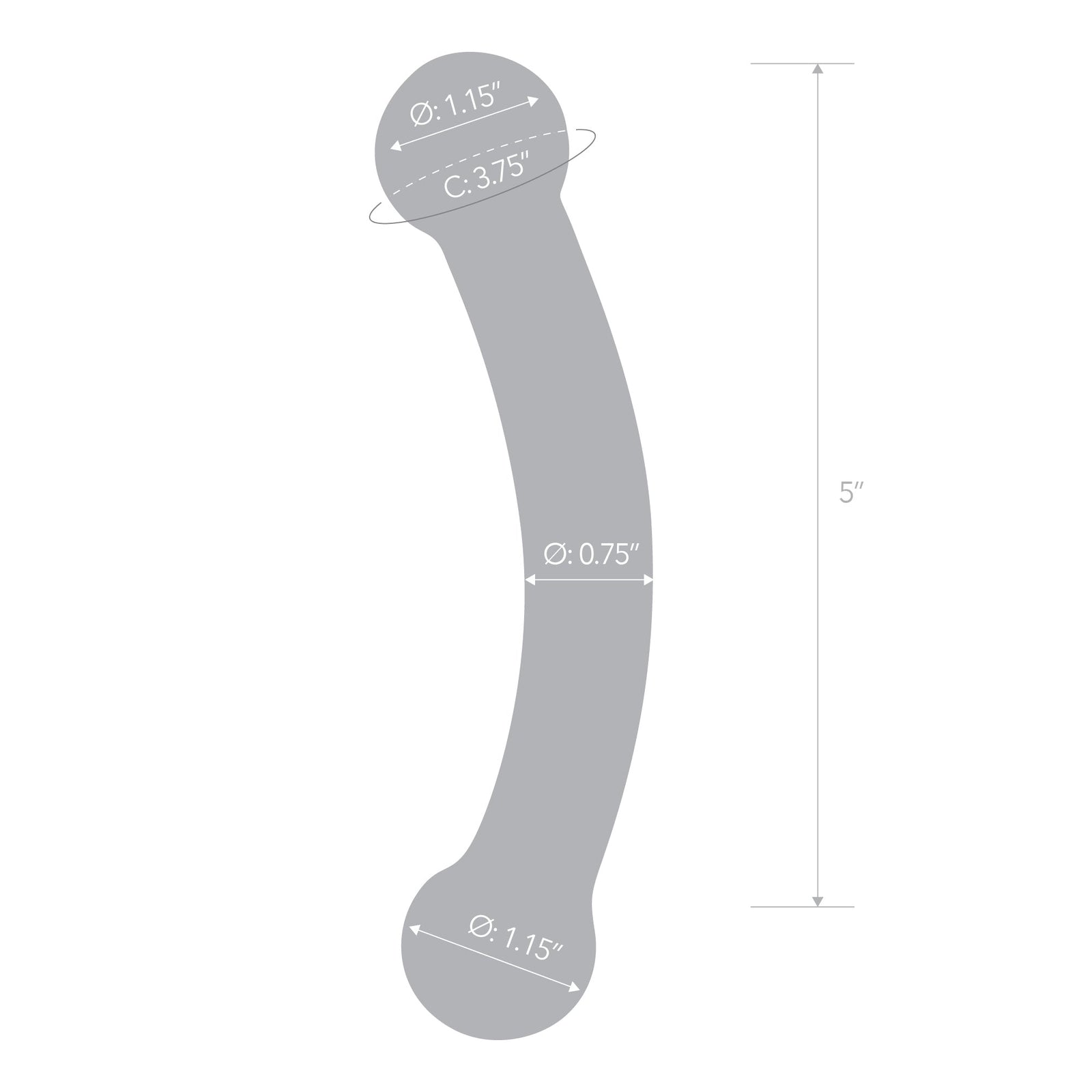 Glas - Double Bull Glass Dildo 5.5’’ (Black) - Black - Glass Dildo (Non Vibration)