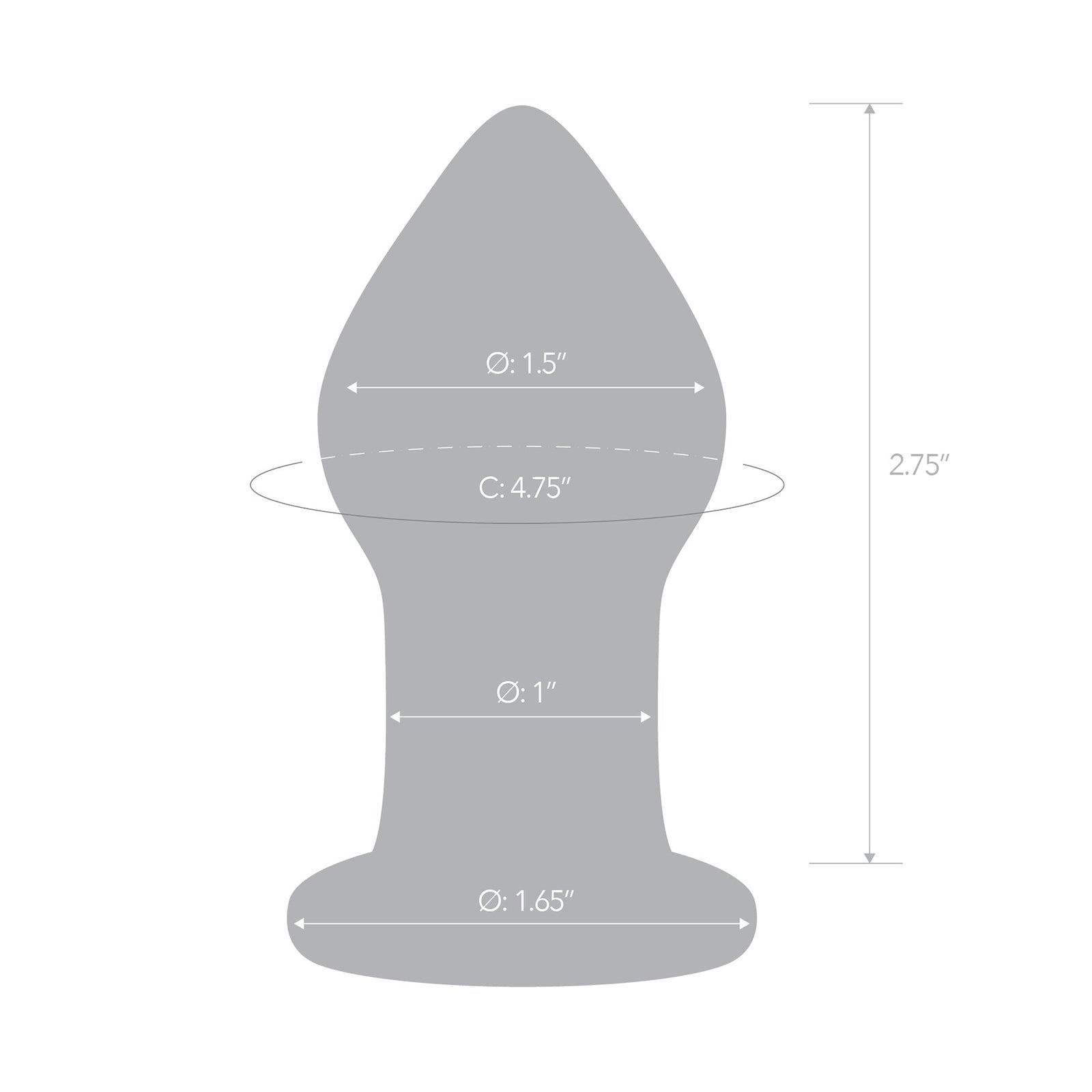 Glas - Amethyst Rain Glass Butt Plug - Clear - Glass Anal Plug (Non Vibration)