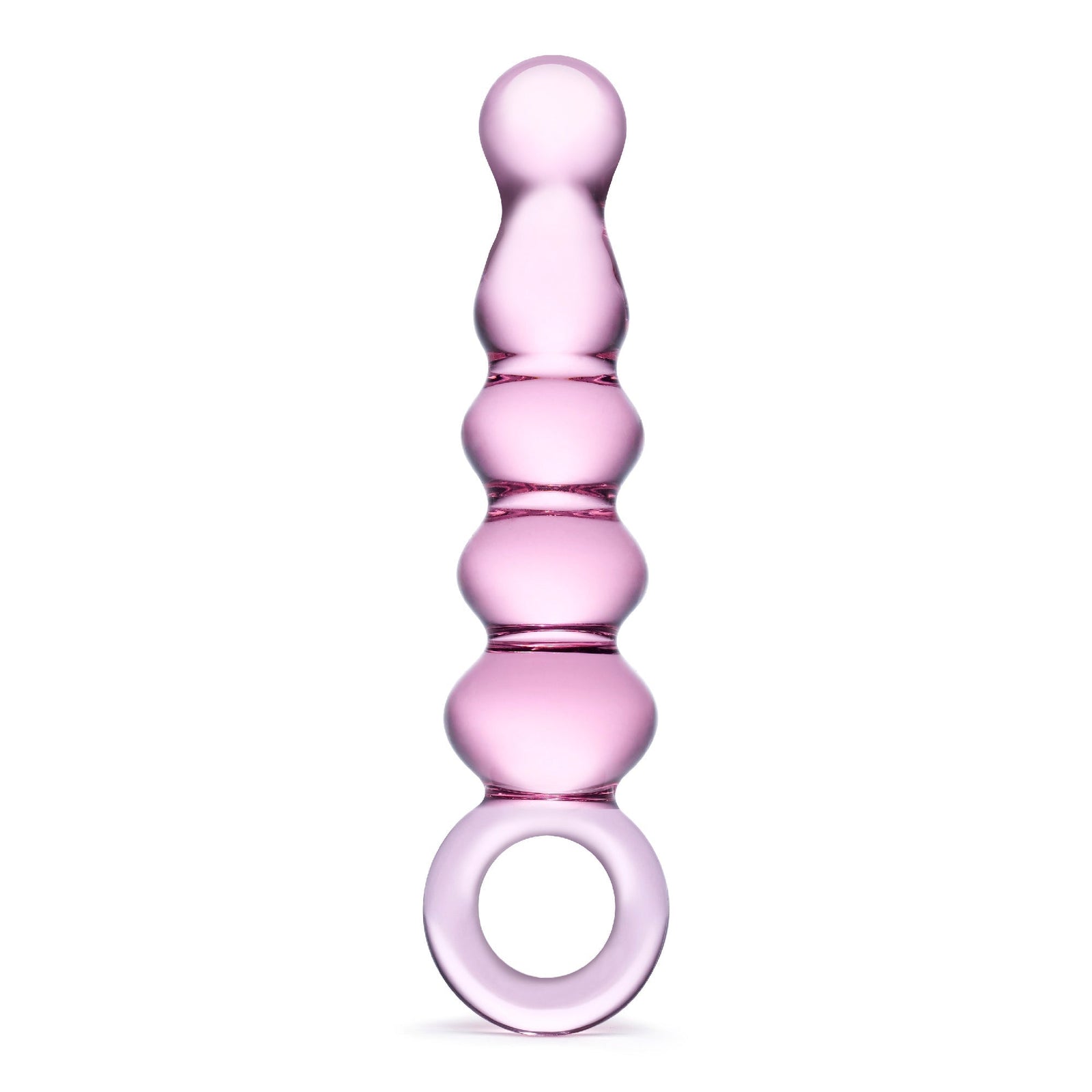 Glas - Quintessence Beaded Glass Anal Slider 7.5’’ (Pink) - Pink - Glass Anal Plug (Non Vibration)