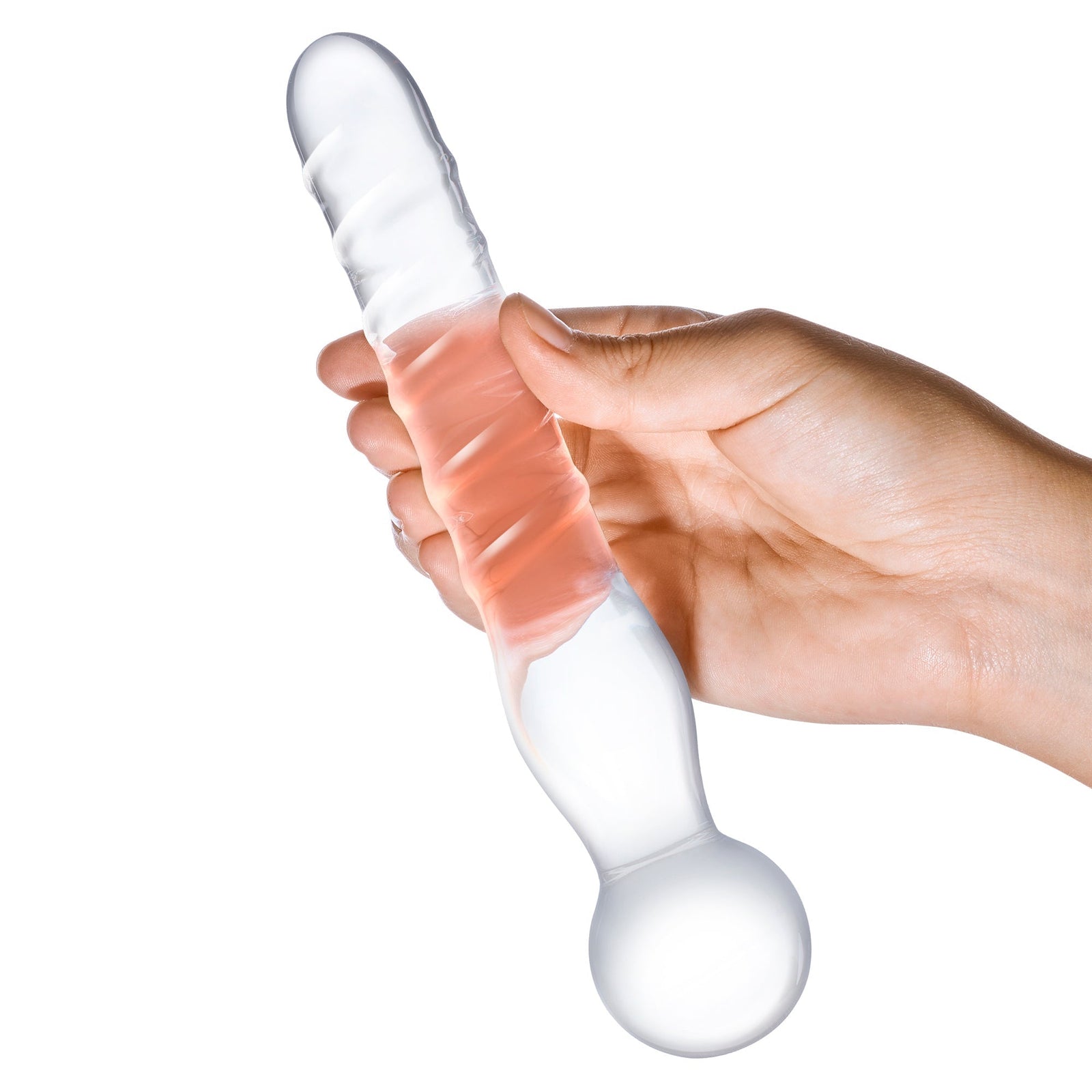 Glas - Joystick Clear Glass Dildo 8’’ - Clear - Glass Dildo (Non Vibration)