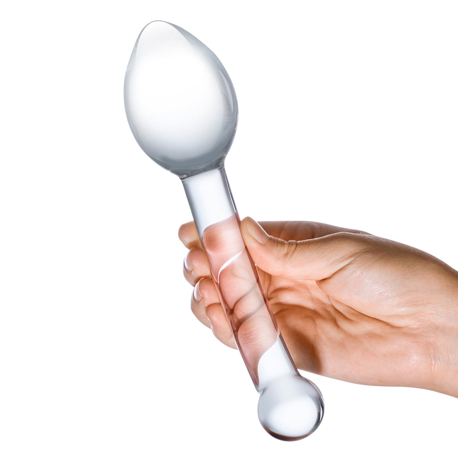 Glas - Pure Indulgence Anal Slider Hand Blown Glass Dildo 8’’ (Clear) - Clear - Glass Anal Plug (Non Vibration)