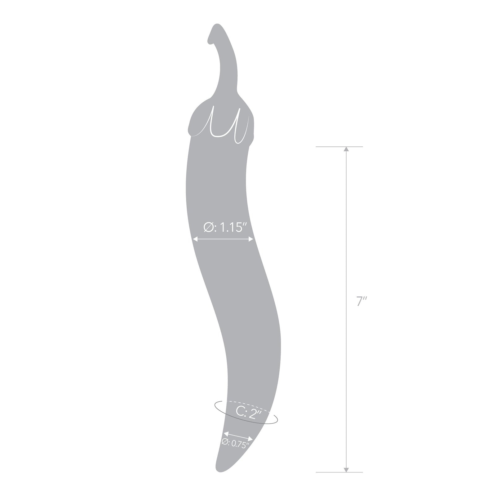 Glas - Naturals Chili Pepper Hand Blown Glass Dildo 8.25’’ (Clear) - Clear - Glass Dildo (Non Vibration)