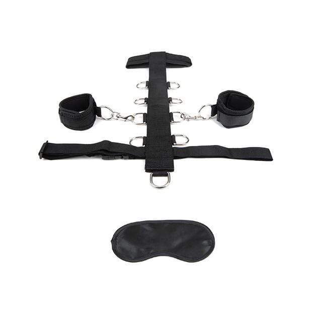 Lux Fetish - 3 pc Adjustable Neck and Wristraint Set (Black) Hand/Leg Cuffs 4890808085134 CherryAffairs