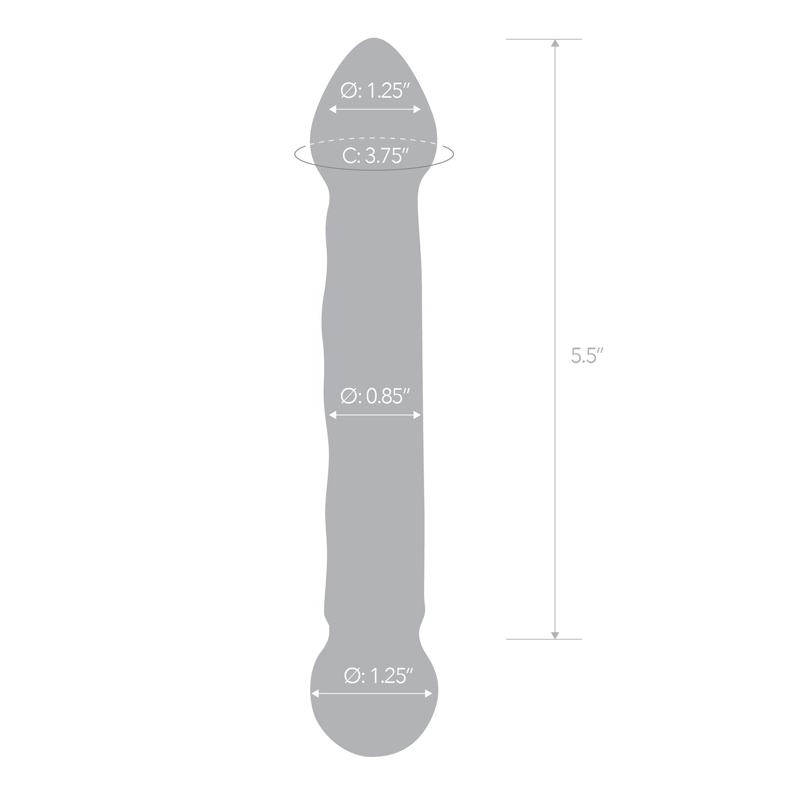 Glas - Tip Textured Glass Dildo 6.5’’ (Clear) - Clear - Glass Dildo (Non Vibration)