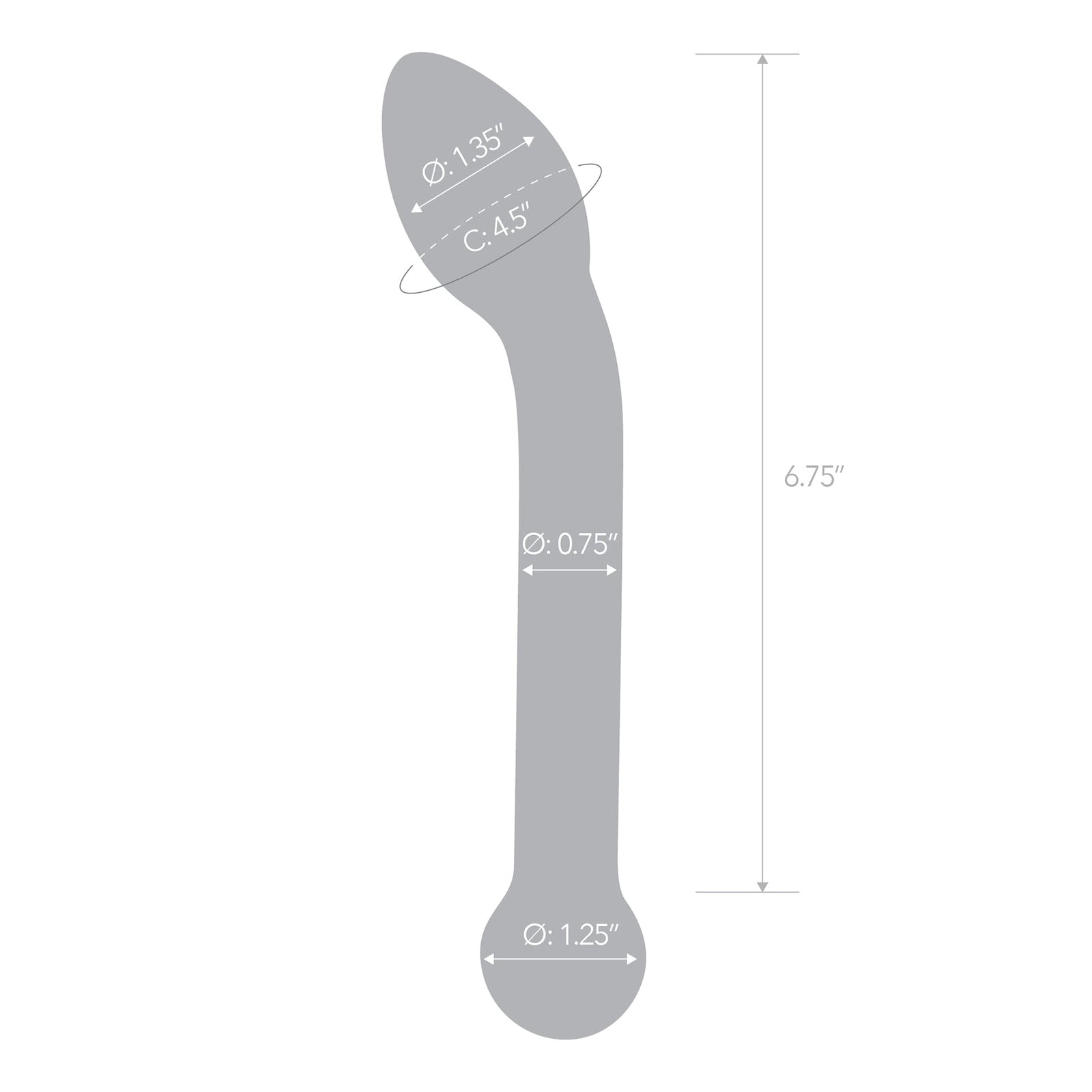 Glas - Slimline G Spot Hand Blown Glass Dildo 8’’ (Clear) - Clear - Glass Dildo (Non Vibration)