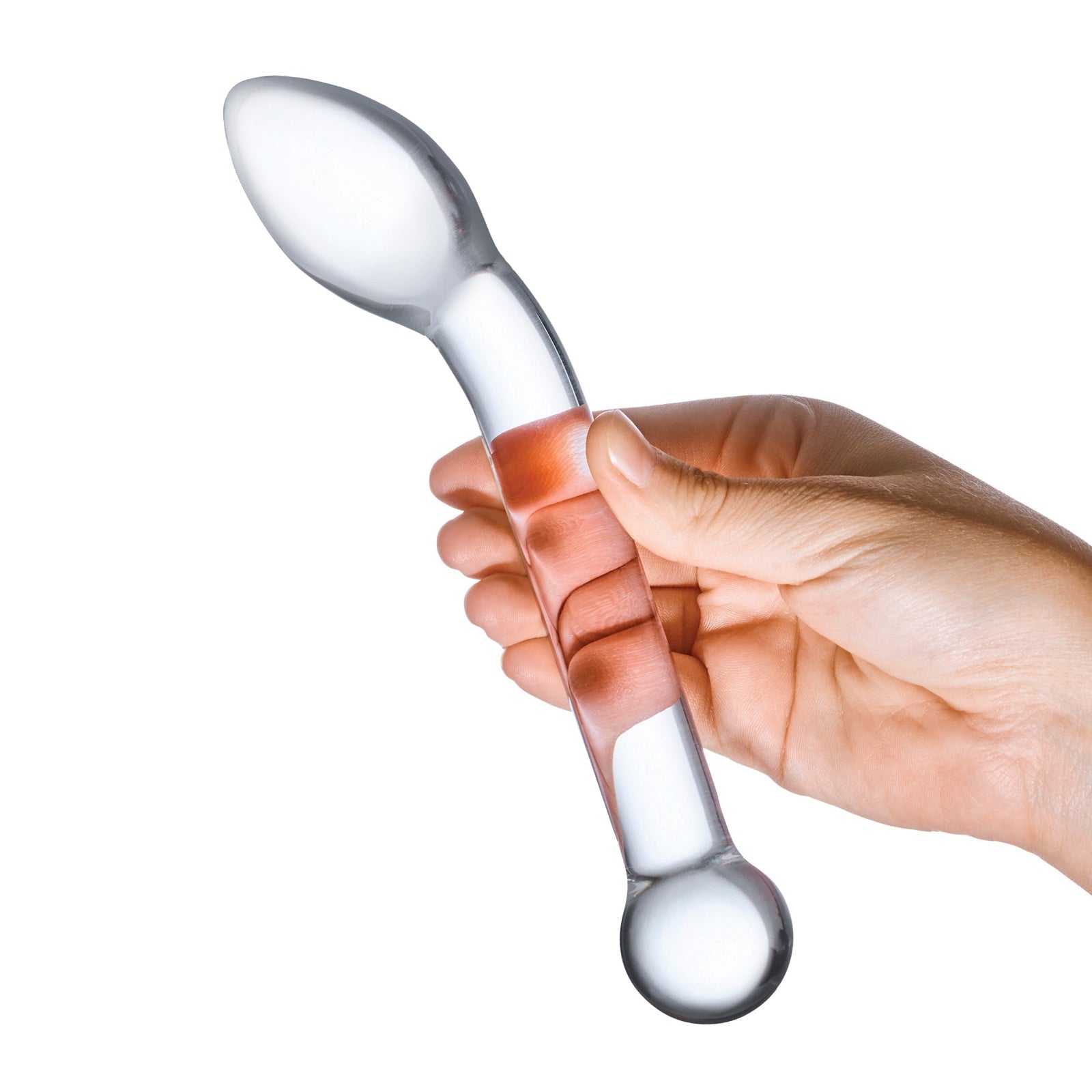 Glas - Slimline G Spot Hand Blown Glass Dildo 8’’ (Clear) - Clear - Glass Dildo (Non Vibration)
