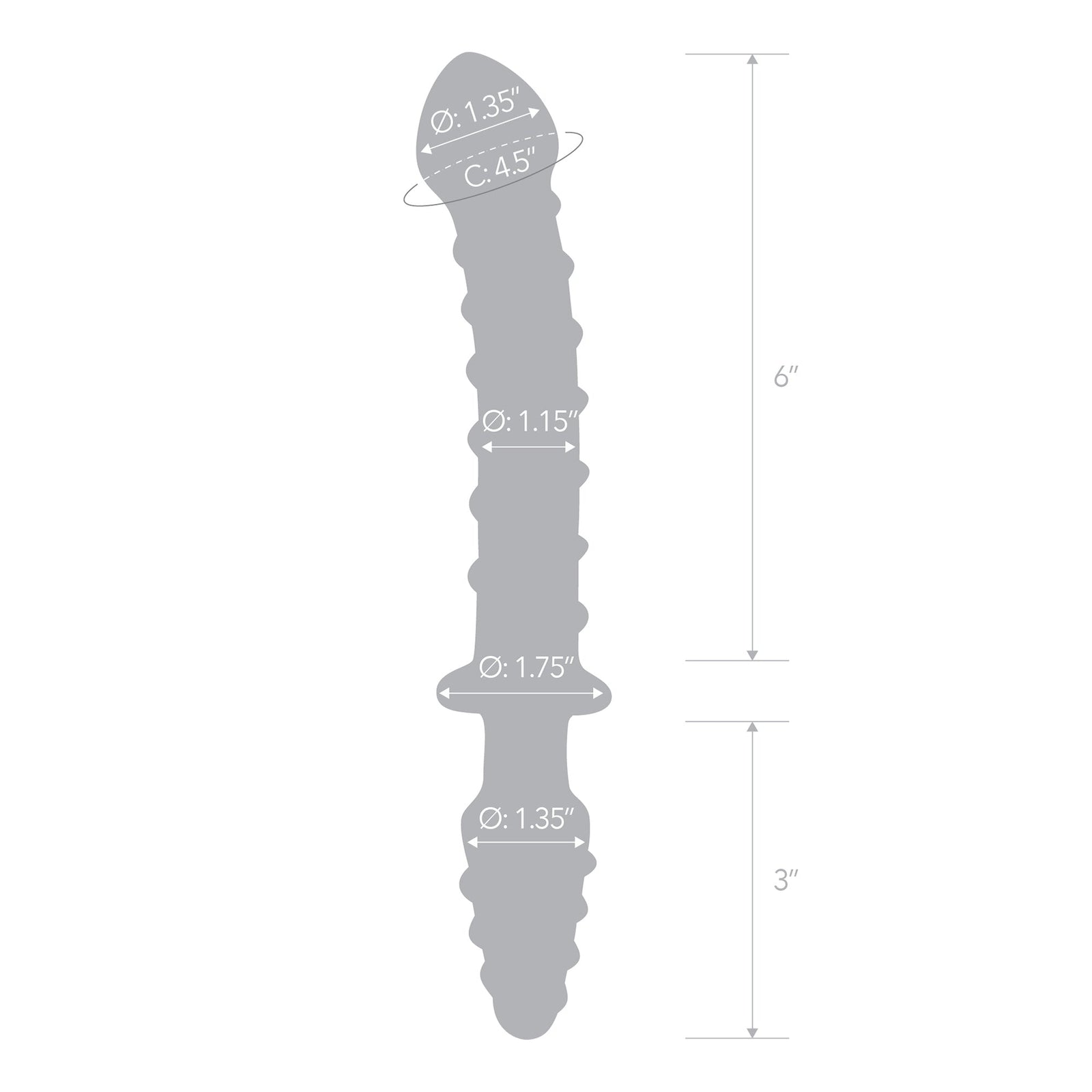 Glas - Mr Swirly Double Ended Glass Dildo and Butt Plug 10’’ (Clear) - Clear - Glass Anal Plug (Non Vibration)