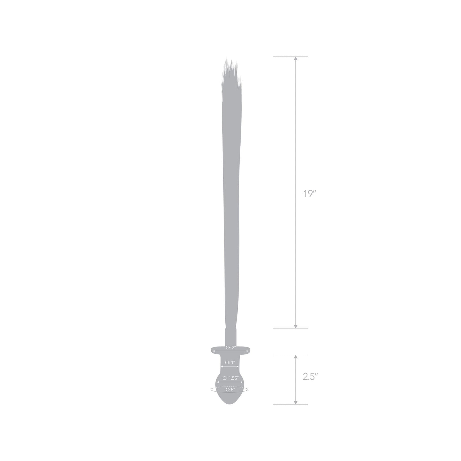 Glas - Horse Tail Glass Butt Plug 3’’ (Clear) - Clear - Glass Anal Plug (Non Vibration)