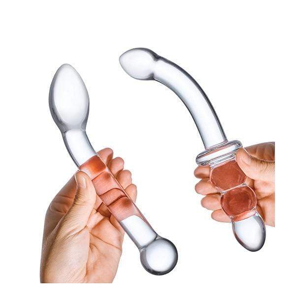 Glas - 2 pc G Spot Pleasure Glass Dildo Set (Clear) Glass Dildo (Non Vibration) 4890808238653 CherryAffairs