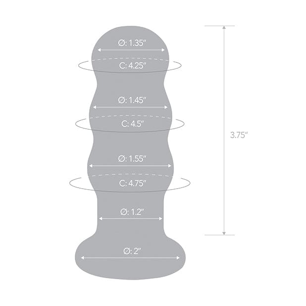 Glas - Remote Control Rechargeable Vibrating Glass Beaded Butt Plug 3.5" (Blue) Glass Dildo (Non Vibration) 4890808250570 CherryAffairs