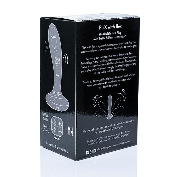 Hot Octopuss - PleX with Flex Remote Control Butt Plug (Black) Remote Control Anal Plug (Vibration) Rechargeable 5060354560938 CherryAffairs
