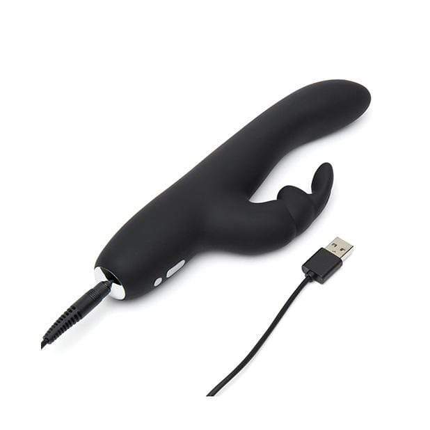 Fifty Shades of Grey - Greedy Girl Rechargeable Slimline Rabbit Vibrator (Black) Rabbit Dildo (Vibration) Rechargeable 5060680311143 CherryAffairs