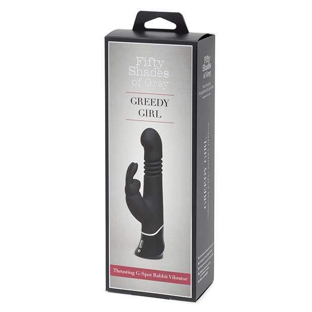 Fifty Shades of Grey - Greedy Girl Rechargeable Thrusting G Spot Rabbit Vibrator (Black) Rabbit Dildo (Vibration) Rechargeable 5060680311150 CherryAffairs