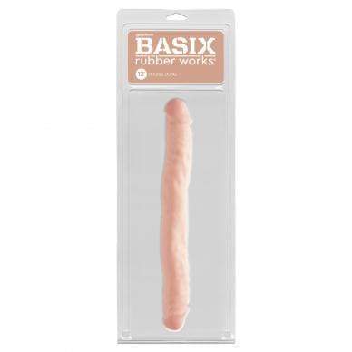 Pipedream - Basix Rubber Works Double Dong 12’’ (Beige) - Beige - Double Dildo (Non Vibration)