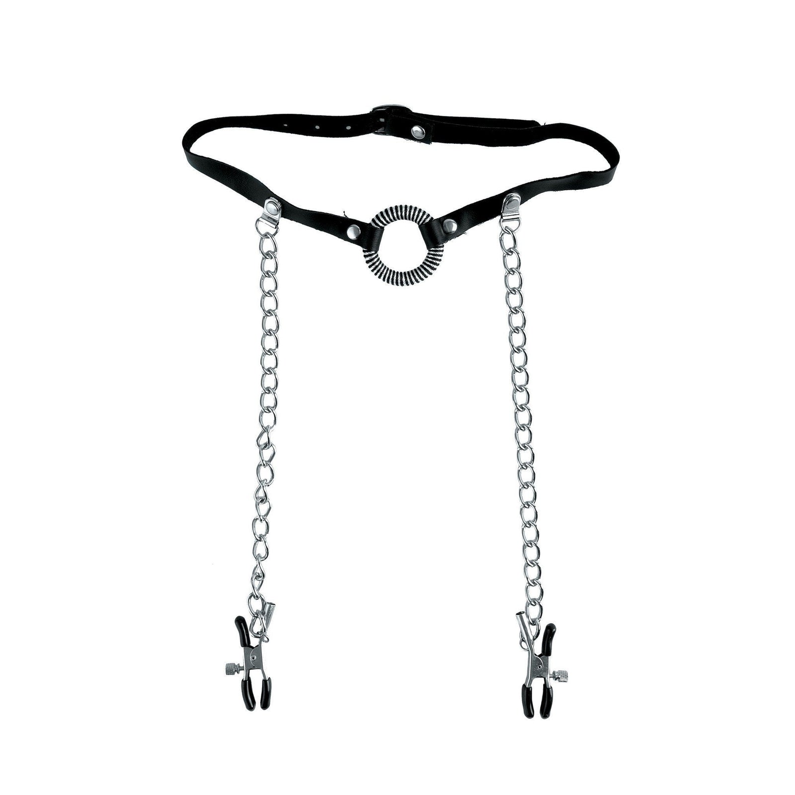 Pipedream - Fetish Fantasy Series Limited Edition O-Ring Gag & Nipple Clamps (Black) Nipple Clamps (Non Vibration) - CherryAffairs Singapore