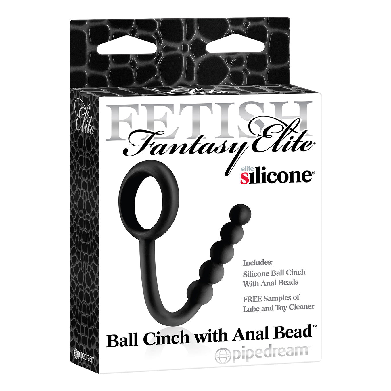 Pipedream - Fetish Fantasy Elite Ball Cinch With Anal Bead (Black) - Black - Anal Beads (Non Vibration)