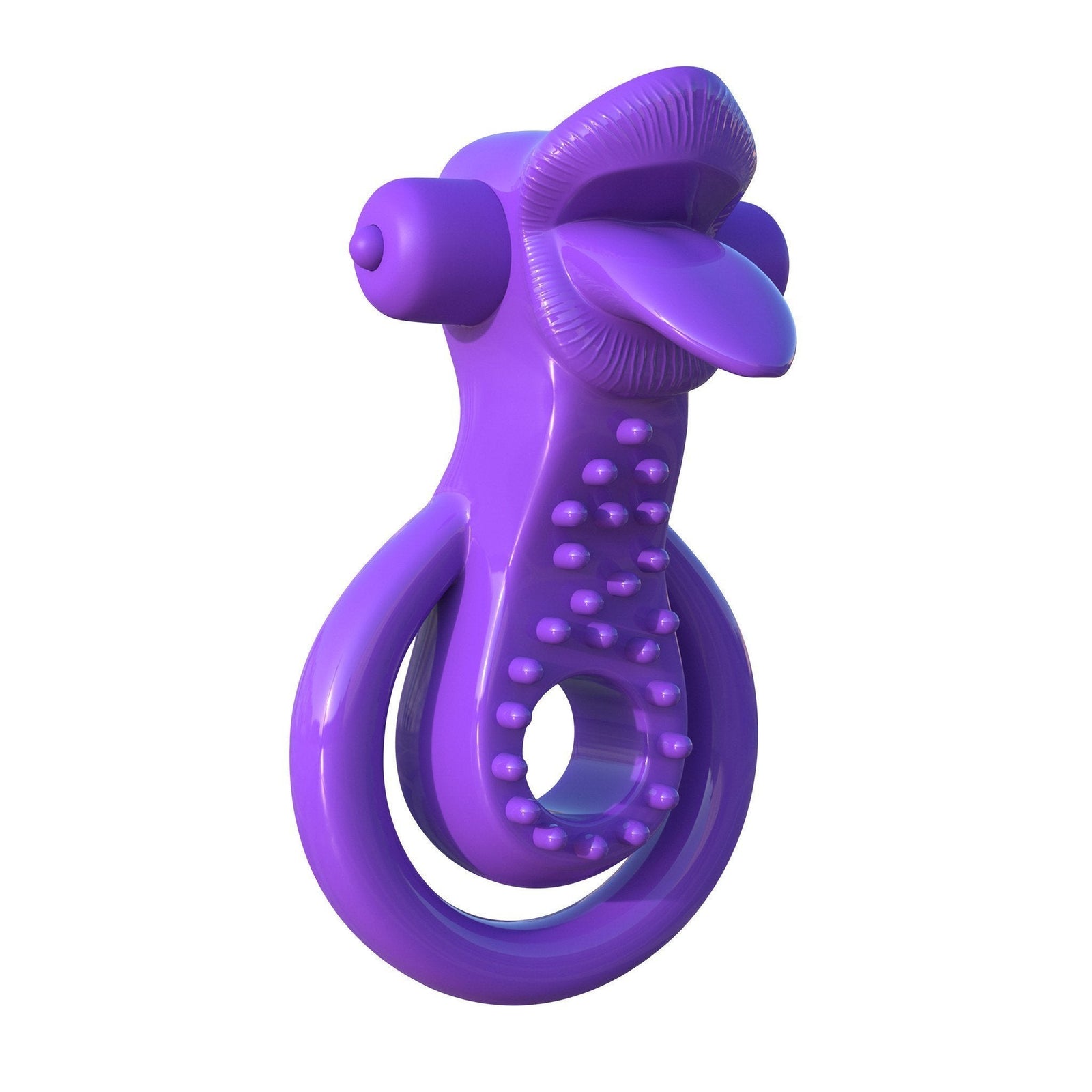 Pipedream - Fantasy C-Ringz Lovely Licks Couples Ring (Purple) Rubber Cock Ring (Vibration) Non Rechargeable - CherryAffairs Singapore