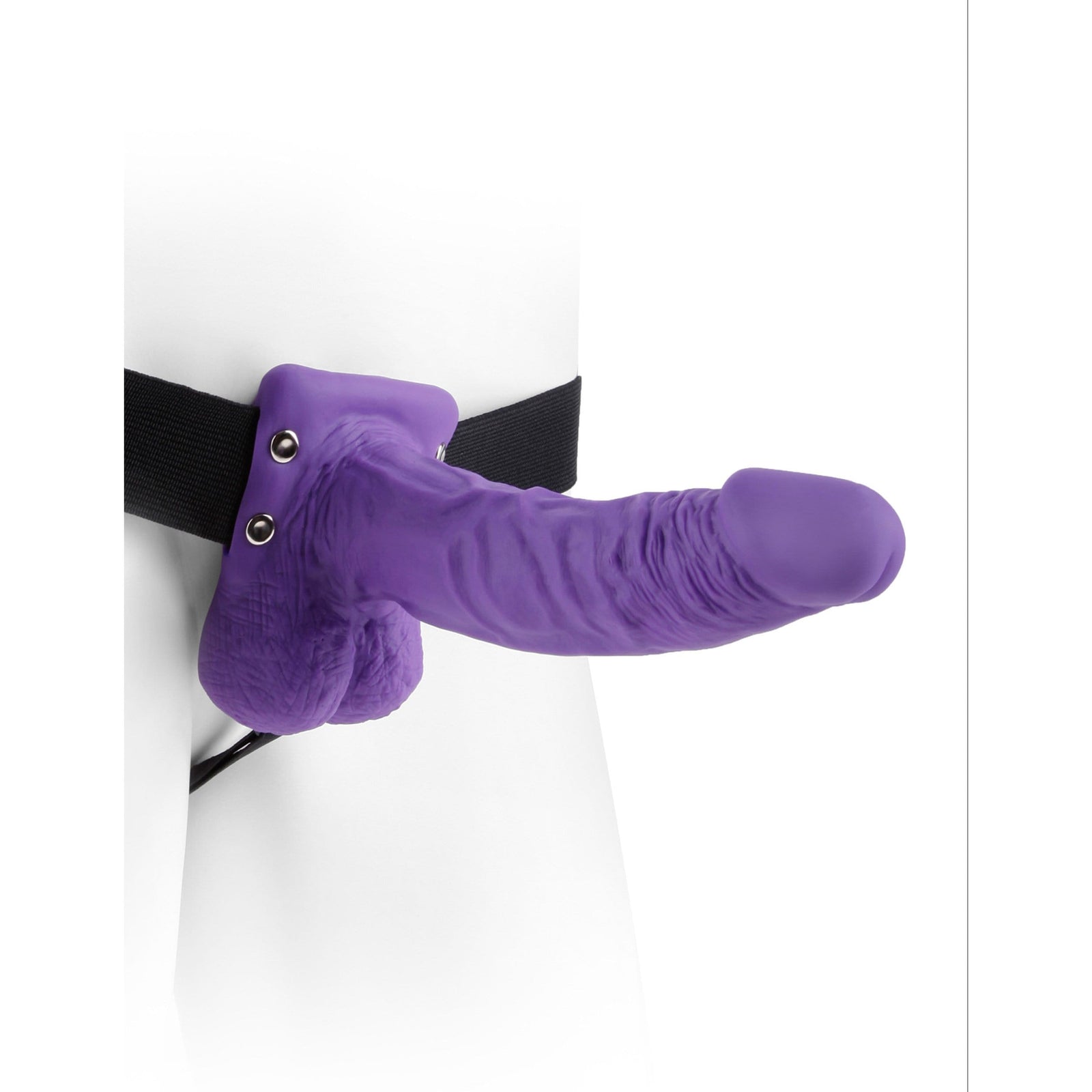 Pipedream - Fetish Fantasy Series Hollow Strap On with Balls 7" (Purple) Strap On with Hollow Dildo for Male (Non Vibration) 319757712 CherryAffairs