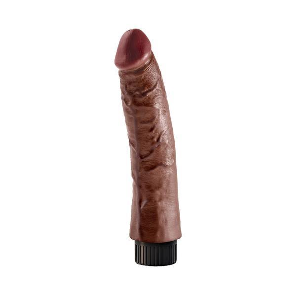 Pipedream - King Cock 7’’ Vibrating Cock (Brown) - Brown - Realistic Dildo with suction cup (Vibration) Non Rechargeable