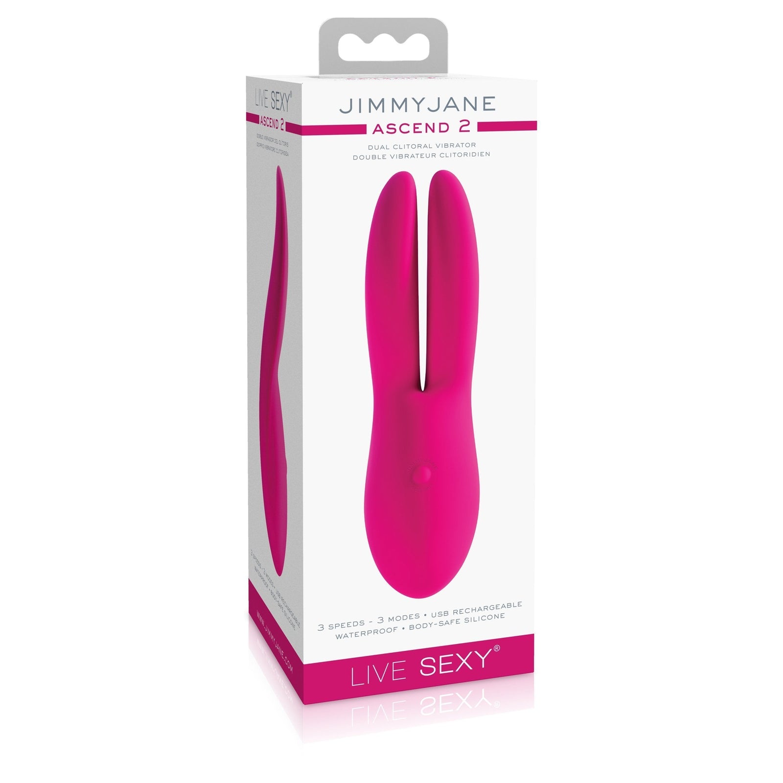 Jimmy Jane - Live Sexy Ascend 2 Dual Clitoral Vibrator (Pink) Clit Massager (Vibration) Rechargeable Singapore