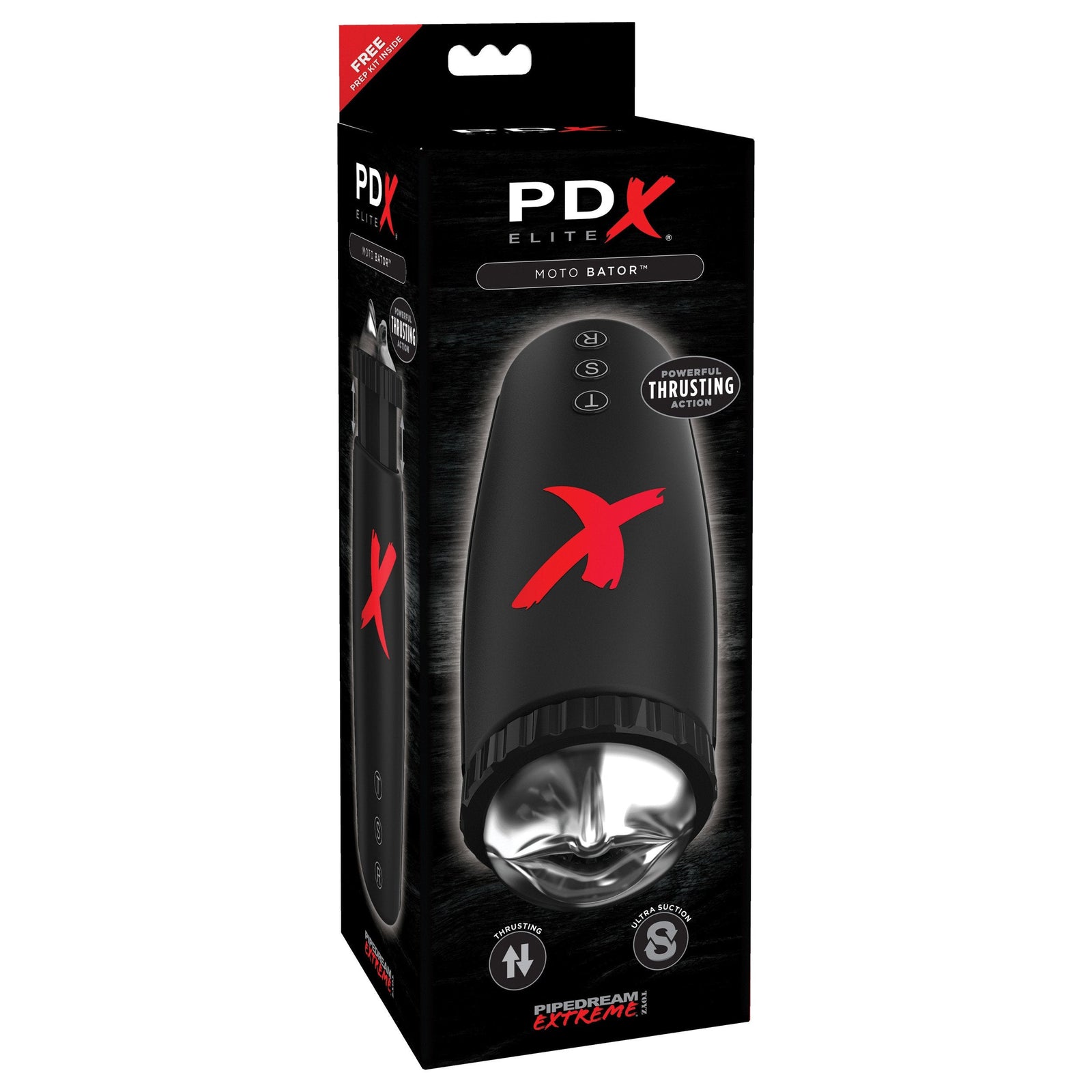 Pipedream - PDX Elite Moto-Bator Mouth Masturbator - Black - Masturbator Mouth (Vibration) Non Rechargeable