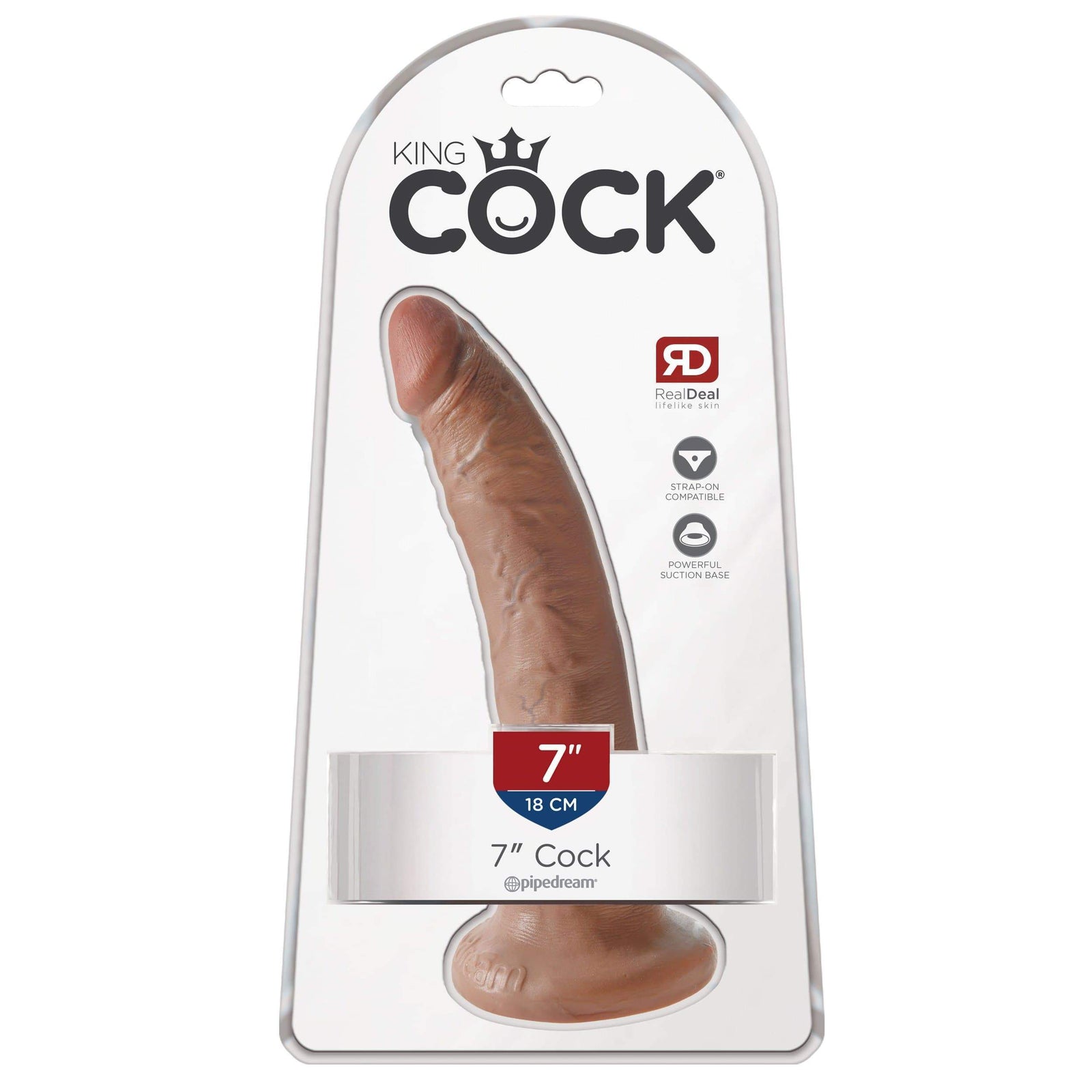 Pipedream - King Cock Dildo 7" (Brown) Realistic Dildo with suction cup (Non Vibration) 603912746310 CherryAffairs