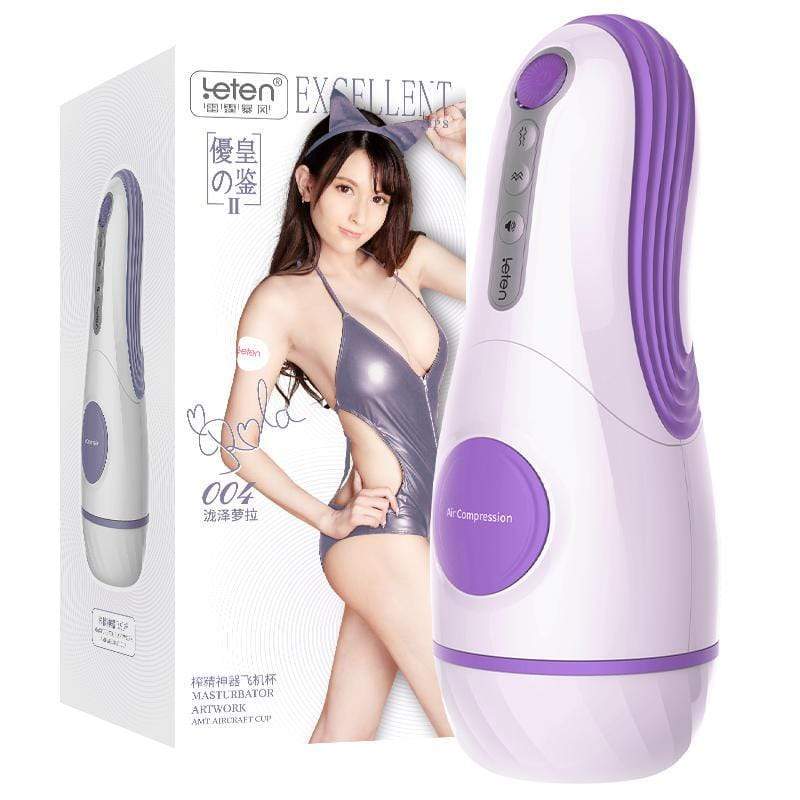 Leten - Excellent Tips Rola Misaki AMT Aircraft Automatic Cup Masturbator (White/Blue) Masturbator Soft Stroker (Vibration) Rechargeable 293478338 CherryAffairs
