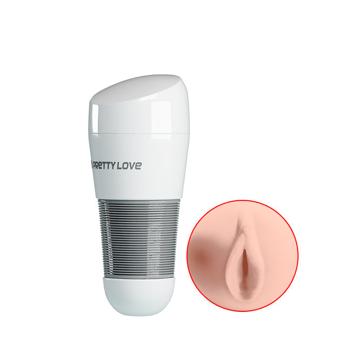 Pretty Love - Kitty Stroker Masturbator (Beige) - Beige - Masturbator Vagina (Non Vibration)