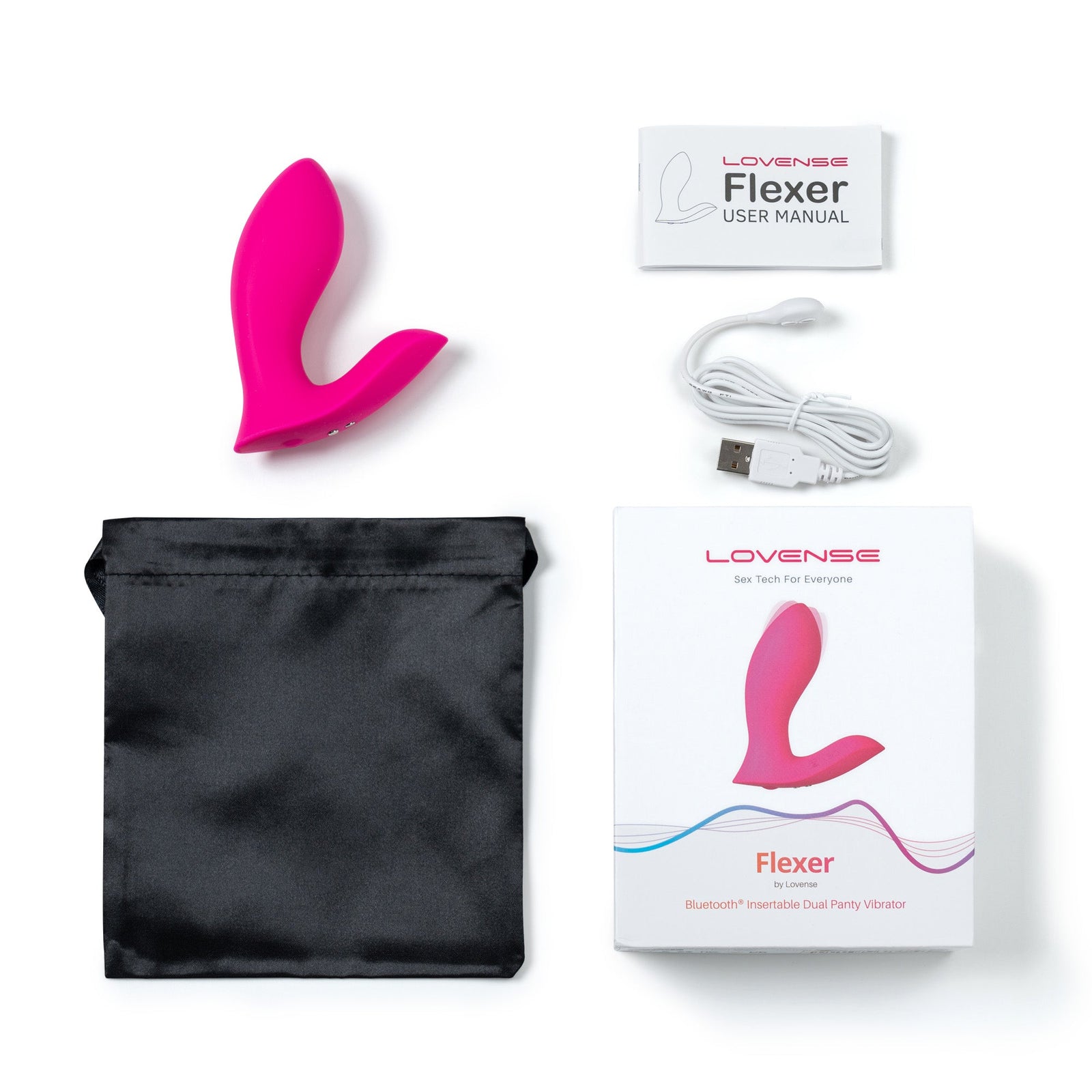 Lovense - Flexer App-Controlled Panties Vibrator (Pink) - Pink - Panties Massager Remote Control (Vibration)