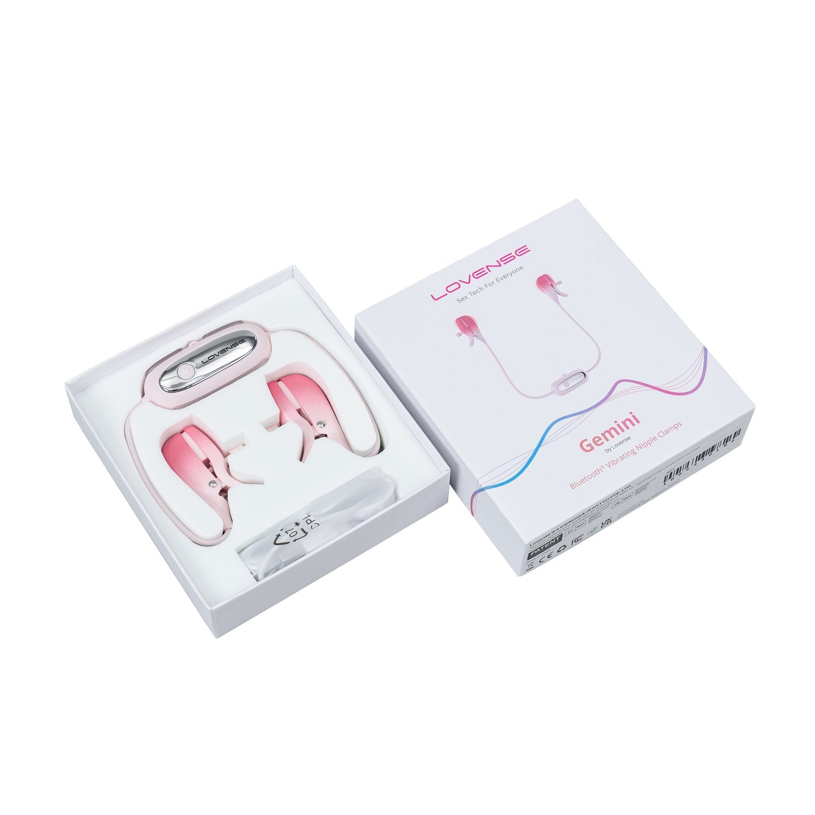 Lovense - Gemini App-Controlled Vibrating Nipple Clamps (Pink) - Pink - Nipple Clamps (Vibration) Rechargeable