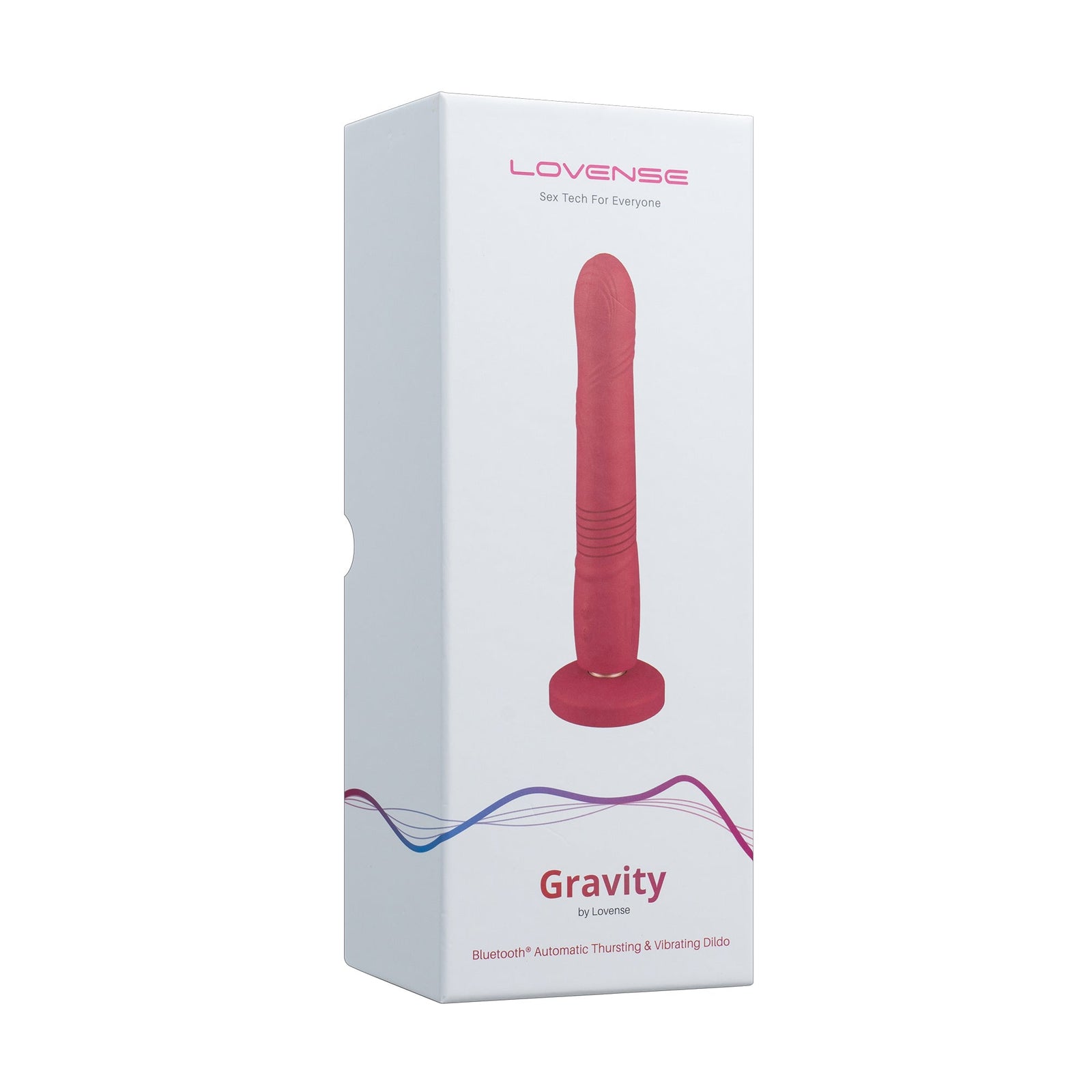 Lovense - Gravity App-Controlled Thrusting Dildo (Red) - Red - Realistic Dildo with suction cup (Vibration) Rechargeable