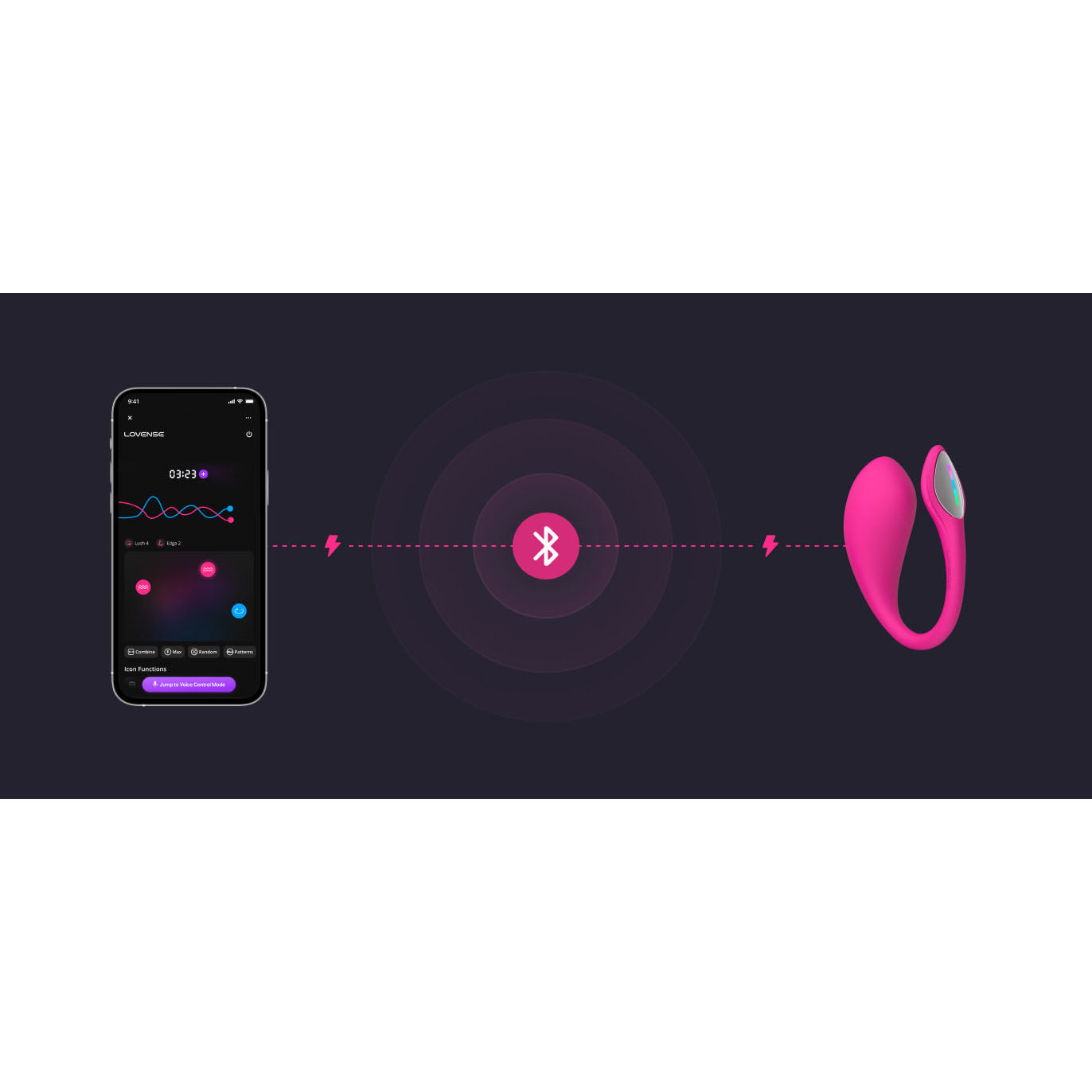 Lovense - Lush 4 App-Controlled Bullet Egg Vibrator (Pink) - Pink - Wireless Remote Control Egg (Vibration) Rechargeable