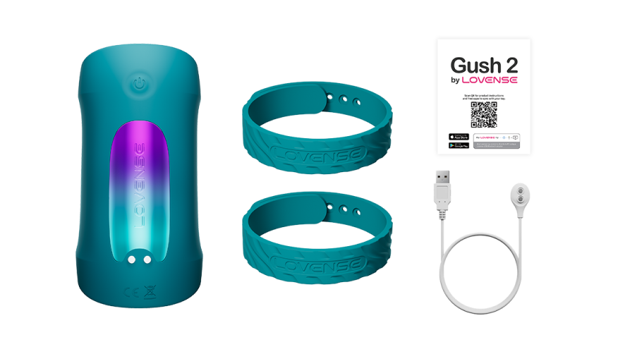 Lovense - Gush 2 App-Controlled Glans Massager Stroker (Green) - Green - Masturbator Soft Stroker (Vibration)