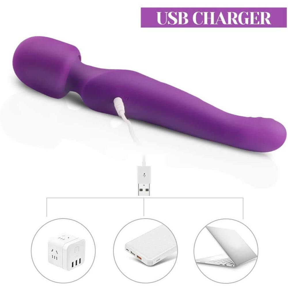 Tracy's Dog - Dual Vibe G Spot Clitoral Air Stimulator Wand Massager (Purple) Wand Massagers (Vibration) Rechargeable 6972725980292 CherryAffairs