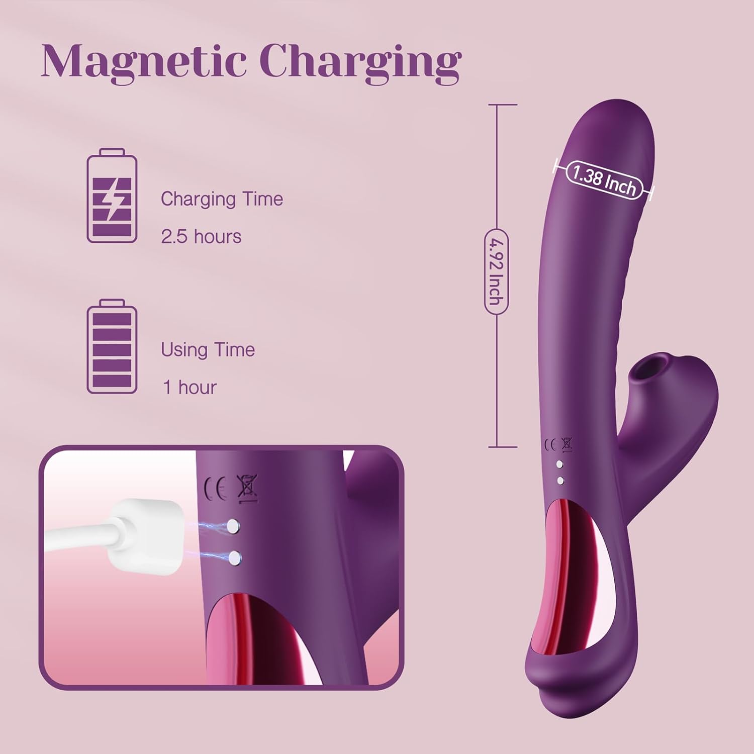 Tracy's Dog - BetaCome-Hither Rabbit Sucking Vibrator Clitoral Air Stimulator (Purple) TRD1030 CherryAffairs