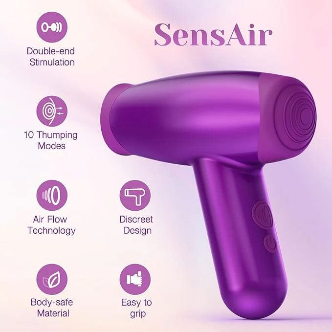 Tracy's Dog - Sens Air Clitoral Stimulator Sucking Thumping Vibrator (Purple) TRD1038 CherryAffairs