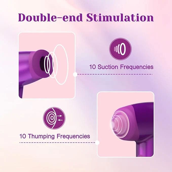 Tracy's Dog - Sens Air Clitoral Stimulator Sucking Thumping Vibrator (Purple) TRD1038 CherryAffairs