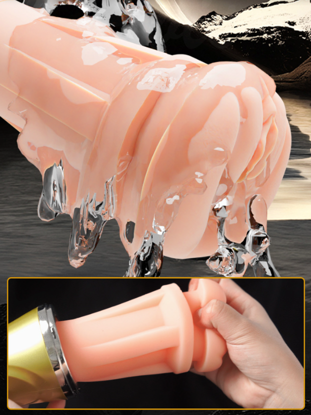 Galaku - Star Moon Double Hole Suction Stroker Masturbator Cup (Gold) - Gold - Masturbator Vagina (Non Vibration)