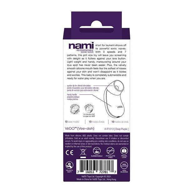 VeDO - Nami Rechargeable Sonic Clitoral Air Stimulator (Deep Purple) Clit Massager (Vibration) Rechargeable 716053727817 CherryAffairs