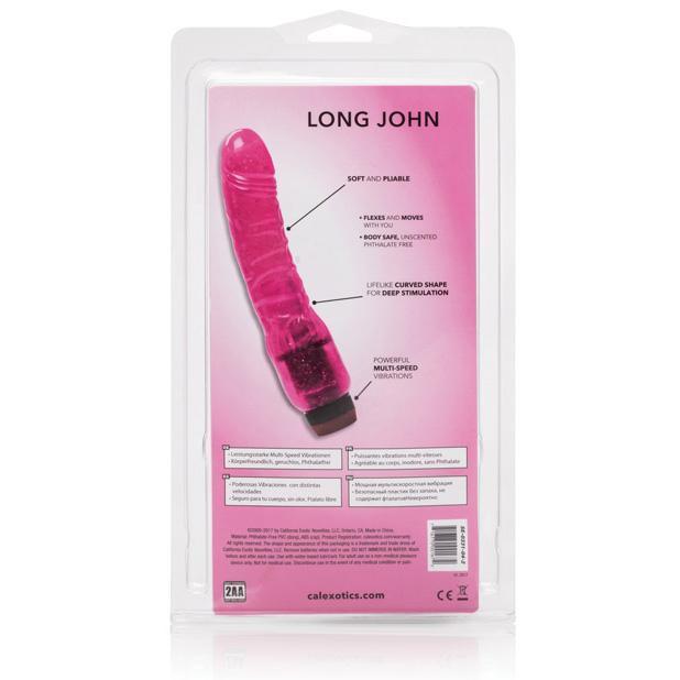 California Exotics - Hot Pinks Long John Vibrating Dildo 8" (Pink) Non Realistic Dildo w/o suction cup (Vibration) Non Rechargeable Singapore
