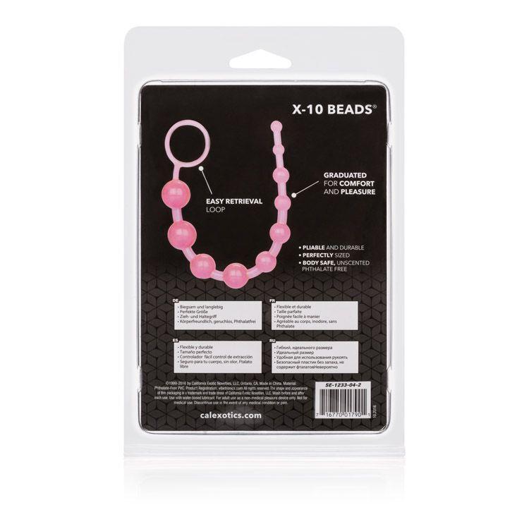 California Exotics - X-10 Beads (Pink) Anal Beads (Non Vibration) - CherryAffairs Singapore