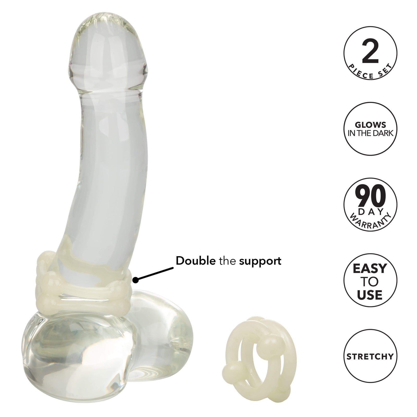 California Exotics - Island Rings Double Stacker Cock Ring (White) Cock Ring (Non Vibration) 716770022783 CherryAffairs