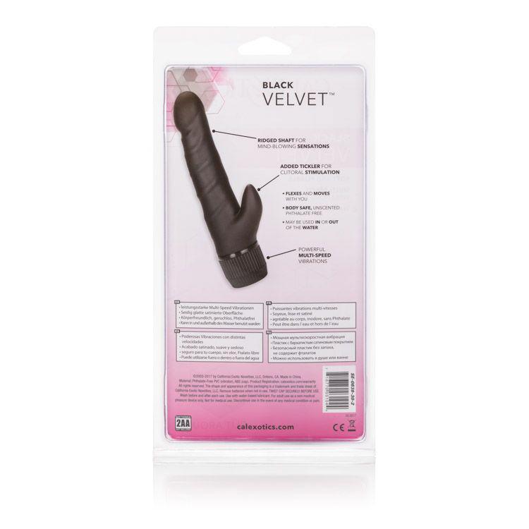 California Exotics - Black Velvet Clit Arouser Rabbit Vibrator (Black) Rabbit Dildo (Vibration) Non Rechargeable Singapore