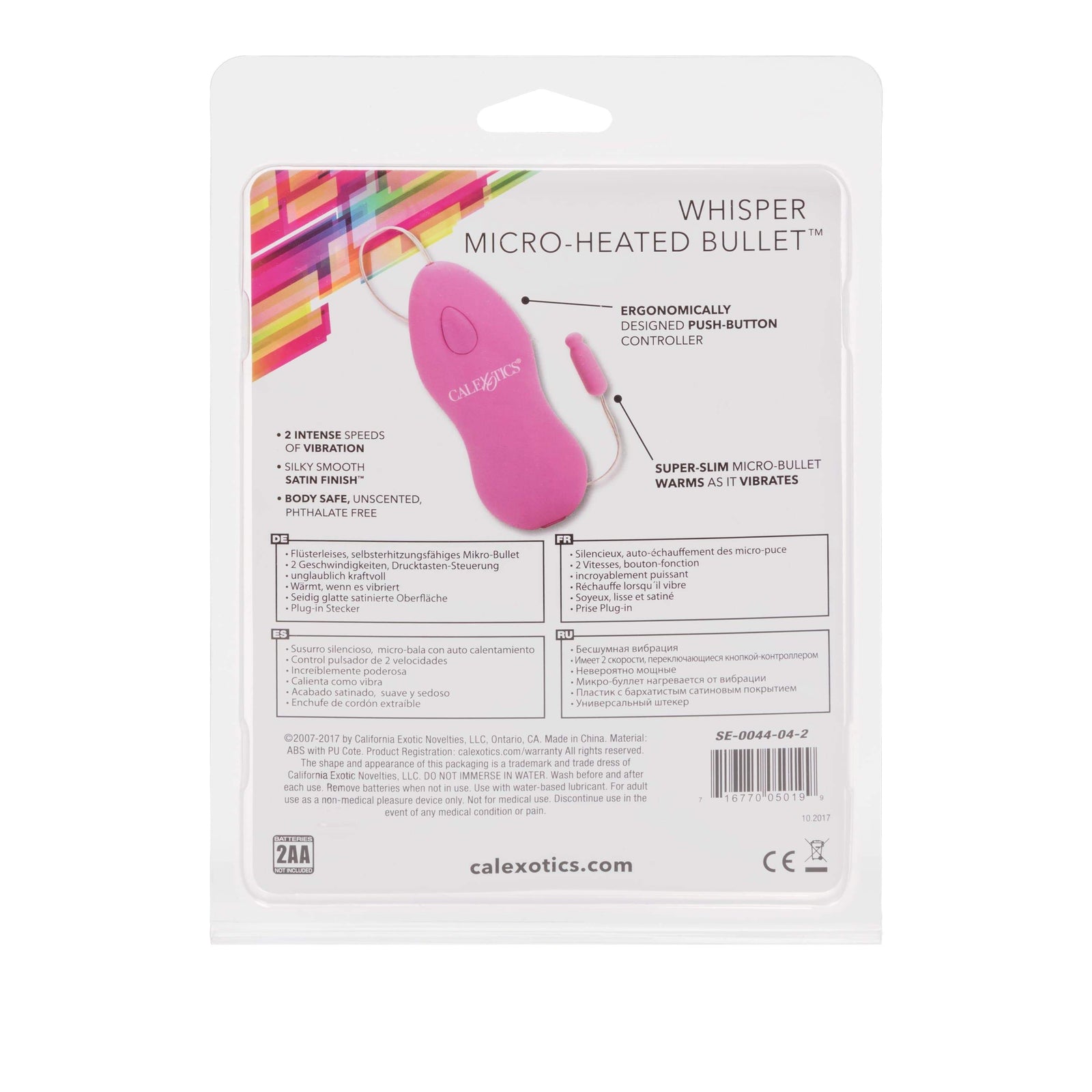 California Exotics - Classic Remote Whisper Micro Heated Bullet Vibrator (Pink) Wired Remote Control Egg (Vibration) Non Rechargeable 716770050199 CherryAffairs