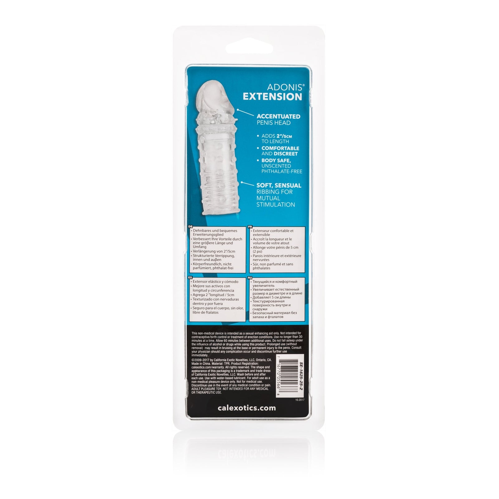 California Exotics - Adonis Penis Extension 2" (Clear) Cock Sleeves (Non Vibration) Singapore