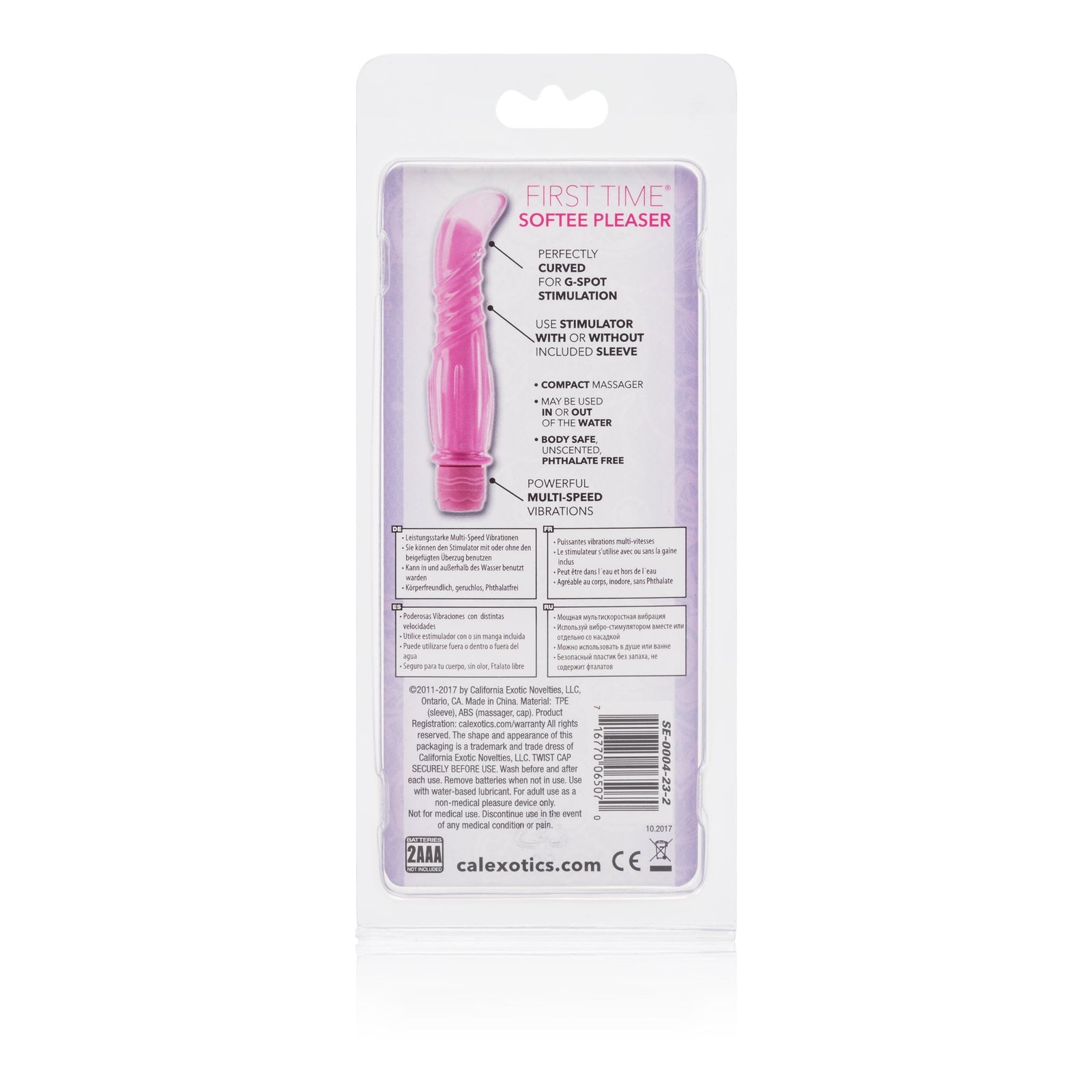 California Exotics - First Time Softee Pleaser G Spot Vibrator (Pink) G Spot Dildo (Vibration) Non Rechargeable Singapore