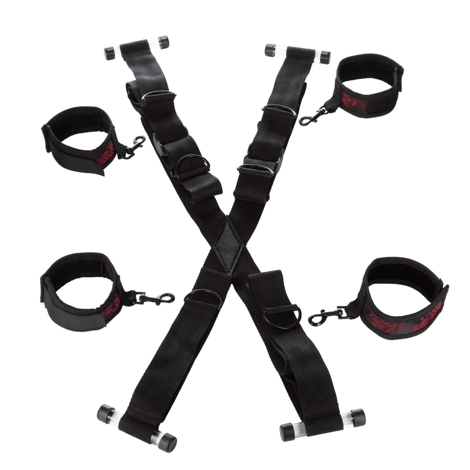 California Exotics - Scandal Over The Door Cross Restraints (Black) - Black - Bed Restraint