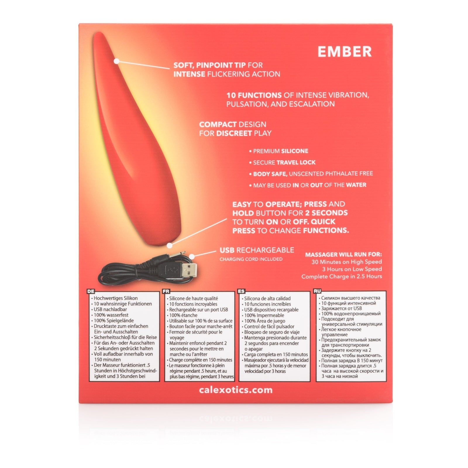 California Exotics - Red Hot Ember Rechargeable Clit Massager (Red) Clit Massager (Vibration) Rechargeable Singapore