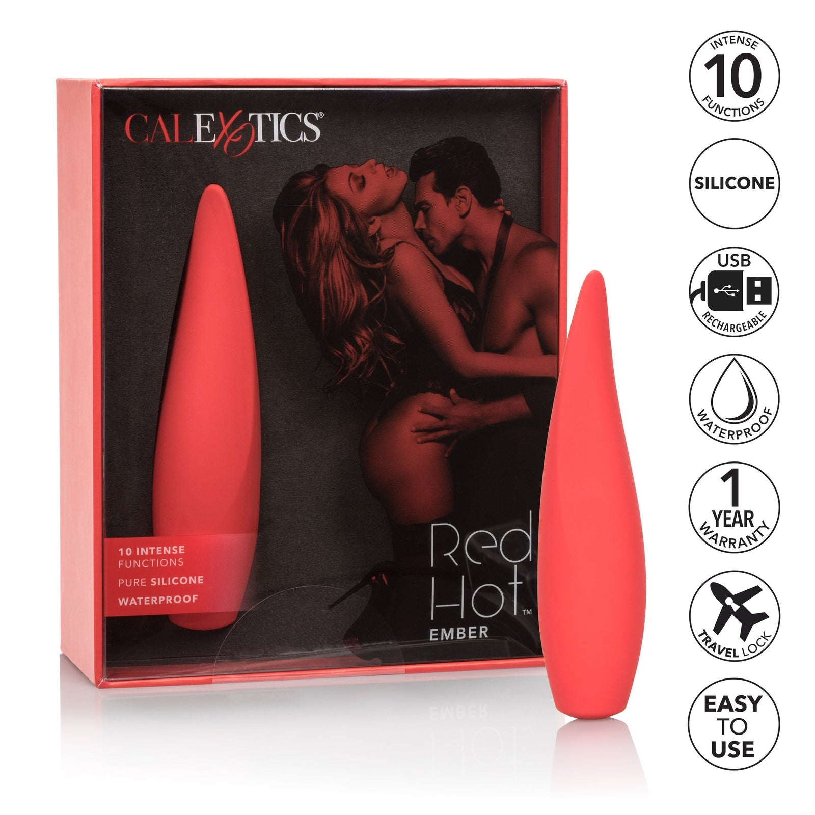 California Exotics - Red Hot Ember Rechargeable Clit Massager (Red) Clit Massager (Vibration) Rechargeable Singapore